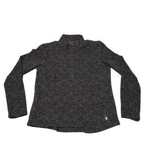 Spyder‎ Active Pullover Jacket Women's XL Black Fleece 1/4 Zip With Thumbholes